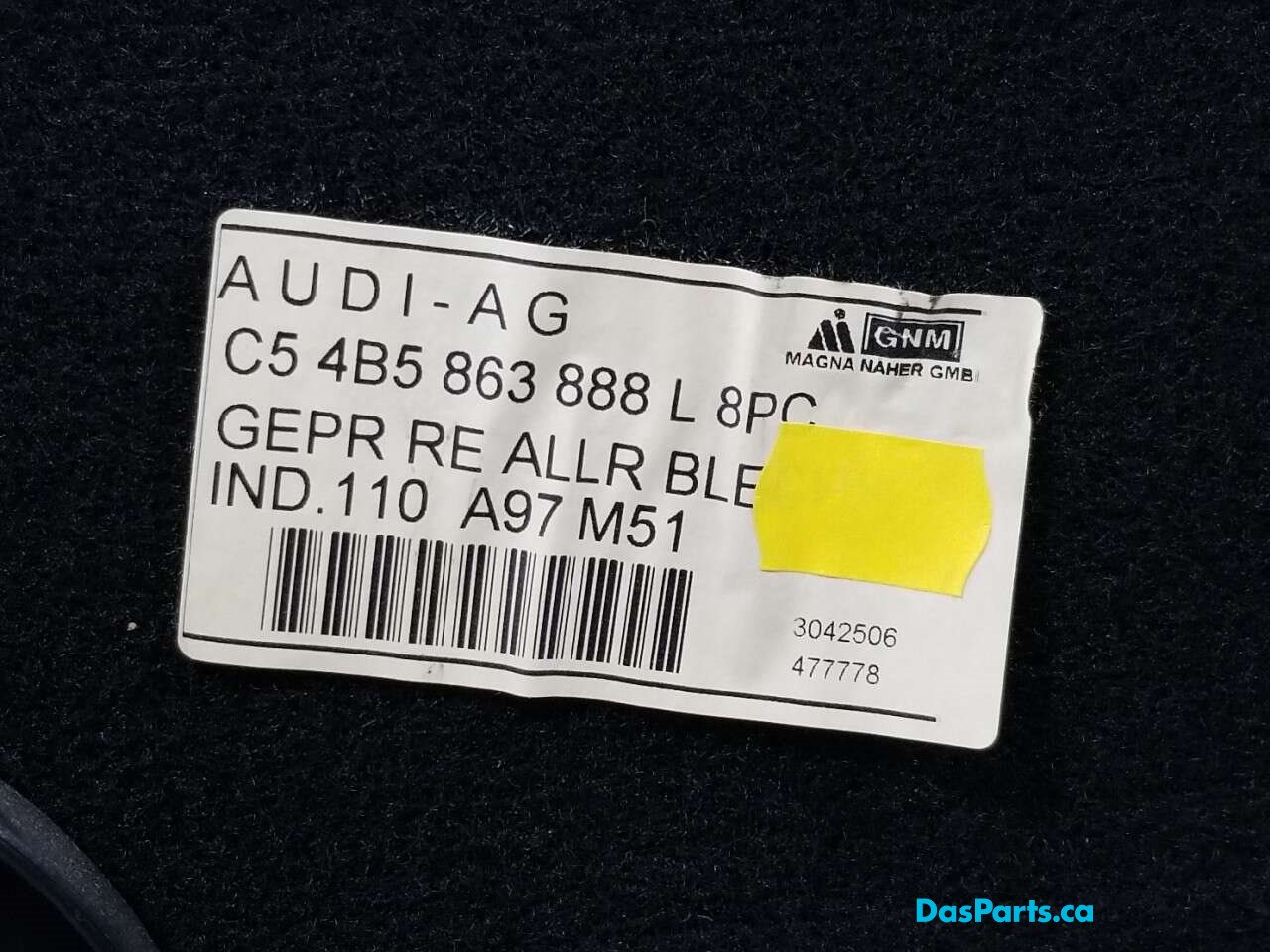 Trunk Carpet Right Side