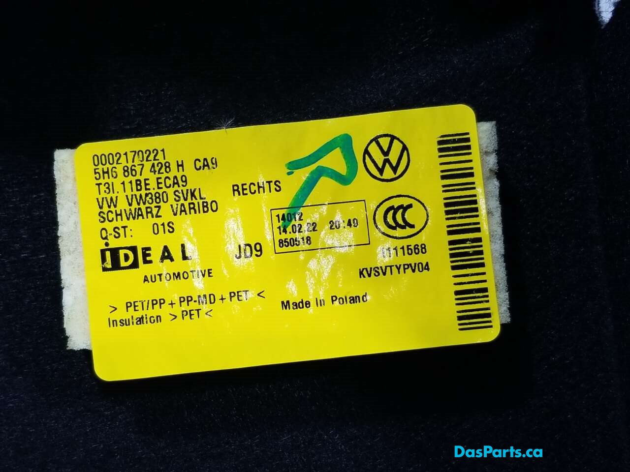 Trunk Carpet Right Side