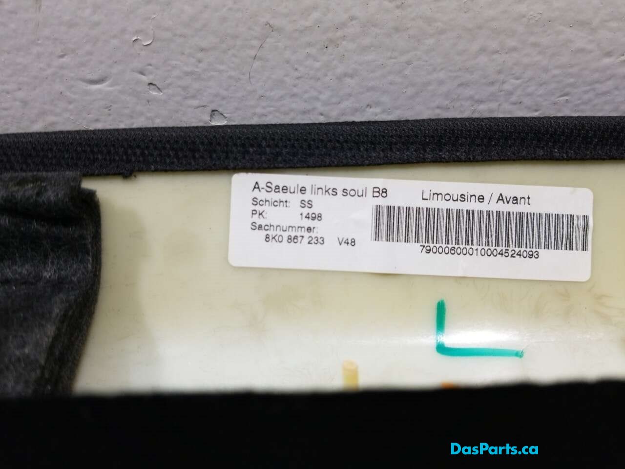 Headliner A-Pillar Trim L